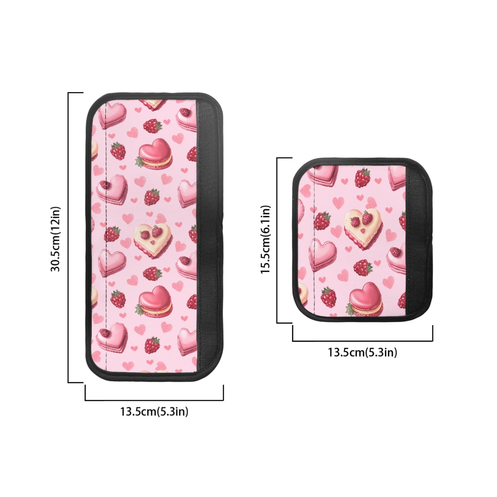 SEANATIVE Fridge Door Handle Covers Pack of 6 Kitchen Appliance Decor Handles Door Cloth Protector for Refrigerator Cabinet Dishwasher, Berry Love Heart Shaped Cake Pink Valentine's Day