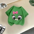 thumbnail image 4 of Curuila Kid Girls Tops Cartoon Print Crew Neck Short Sleeve Tee Summer Casual Loose T Shirt Green Size 10-12 Years, 4 of 4
