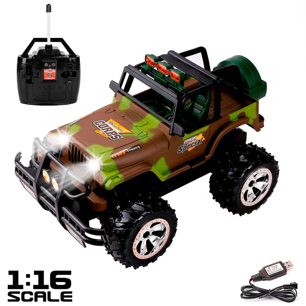 Koningin Uitroepteken calcium 1:16 Scale High Speed Remote Control Truck Vehicle for Kids, RC Cars with  Lights and Sounds, Rechargeable - Walmart.com