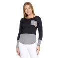 thumbnail image 1 of Blusa Para Mujer Con Manga Larga Rayas Blanco Negro y Bolsa Con Lentejuelas Casual 330708 negro M INCÃGNITA 330708, 1 of 5