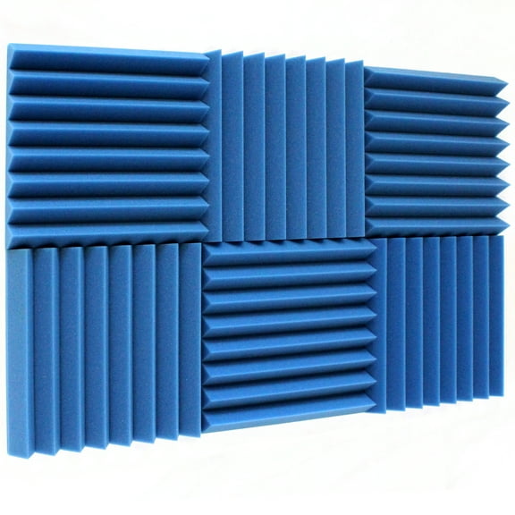 6 Pack Acoustic Panels Studio Foam Wedges 1" X 12" X 12", Ice Blue
