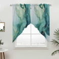 thumbnail image 3 of Abstracts Marble Swag Valances for Windows 2 Pack Teal Green Ombre Stone Glod Crack Texture Swag Kitchen Curtains 36 Inches Long Rod Pocket Short Window Treatment for Kitchen Bathroom 36"x36", 3 of 9