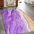 thumbnail image 2 of Purple Coastal Beach Area Rugs 2.7'x5', Washable Small Throw Rugs for Kitchen Bedroom, Summer Nautical Ocean Beige Seaside Indoor Outdoor Rug Non-Slip Low Pile Carpet Runner Reversible Floor Mats, 2 of 8