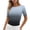 Dark Gray Tops, variant on YUGYXL Gradient Colors T Shirts for Women Casual Crew Neck Short Sleeve Tunic Tops Pleated Slim Fit Fashion Summer Tees Wine Tops L