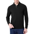 thumbnail image 2 of BXINGOHAI Men's Long Sleeve Henley Shirts Cotton 3-Button Fall Casual T-Shirts Solid Color Soft Basic Tops Black,M, 2 of 6