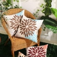 Brown Blue Flower Pillow Covers 20x20 Inch Set of 2 Summer Outdoor ...