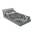 thumbnail image 2 of Ambesonne Geometric Fitted Sheet & Pillow Sham Set, Triangle Diamon Form, Twinxl, Black White, 2 of 2