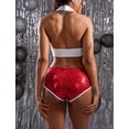 thumbnail image 2 of Women Sexy Glitter Party Shorts Solid Sequin Hot Pants Low Rise Sparkly Mini Shorts Hot Rave Night-Out Clubwear Casual Dance Sports Bottom, 2 of 6