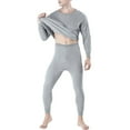 thumbnail image 2 of Kureaily Mens Round Neck Pure Cotton Thermal Underwear Set Thin Autumn Clothes And Pants Bottoming Shirt Mens Pajama Set, 2 of 7