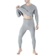 DHFJKG Mens Thermal Base Layer Long John Set Thick Fuzzy Lining Warm Underwear Slim Fit Long Sleeve Crewneck Top Bottom Outfits Comfort 2 Piece Sets