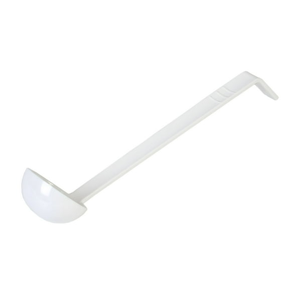Excellante 13" 1 oz one piece polycarbonate ladle, white color, comes in each
