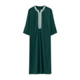 thumbnail image 3 of Men's Muslim Robe Arab Middle Robe Long Style Long Sleeve Embroidered Standing Neck Long Shirt Islamic Wear, 3 of 3