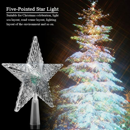 Champagne Colored Christmas Tree Lights Zerone Christmas Colored Five-Pointed Star LED Light for Xmas Tree Party Decoration, Christmas Tree Lights, LED String light ()