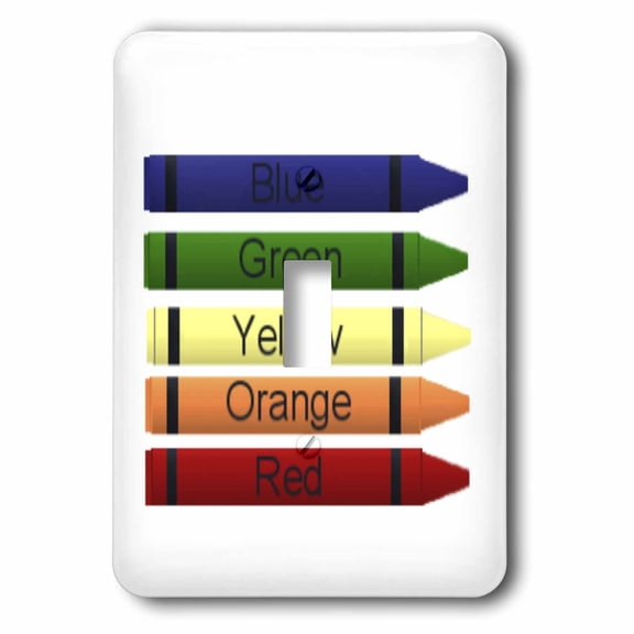 3dRose, Five Crayons, single toggle switch