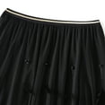 thumbnail image 2 of SWSMCLT Women's Pleated Tulle Skirt Soft Chiffon Mesh Feather Beaded High Waisted Elastic Waist Calf Length Fall Flowy Swing Layered Overlay Long Tutu Skirts Spring Summer A-Line Black One Size, 2 of 5