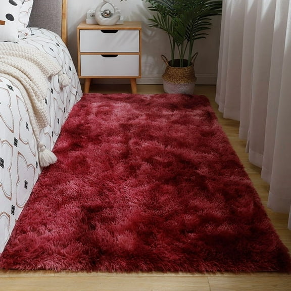 suxuMhao Red-Dark red Bedroom Carpet - 19.69x31.5in(50x80cm) Soft Rug, Living Room Rug, Room Carpet for Home Decor & Warmth, Durable & Non-Slip Polyester Carpet​