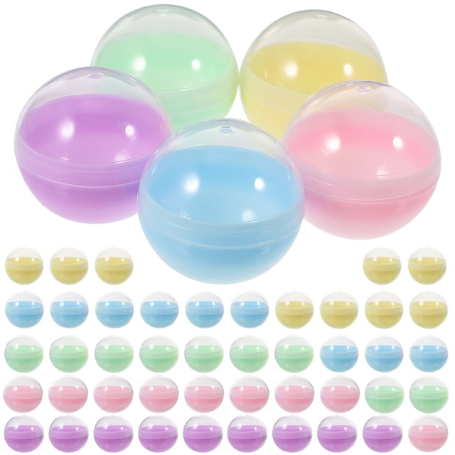 GAXIRE 50 cápsulas para máquina expendedora de chicles, redondas, vacías, giratorias, para fiestas, manualidades, colores surtidos.