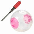 thumbnail image 1 of Pelota de ejercicio de plástico de 18,5 cm para hámster, jerbo, mascota pequeña, para correr (rosa), 1 of 14