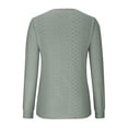 thumbnail image 4 of Timegard Hauts à Œillets pour Femmes Col Rond Manches Longues Bouffantes T-Shirts Transparents Habillés Décontractés Amples, 4 of 5
