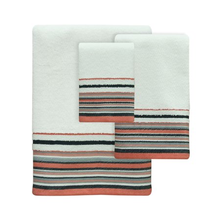 Bacova Portico Coral Cotton Decorative 11" x 18" Fingertip Towel