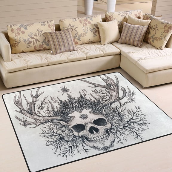 BZSMCE Vintage Area Rugs Design Skeleton Pattern Creative Area For Home