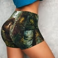 thumbnail image 4 of Gukieu Jungle Hat Bear Print Women's Sports Shorts, Elastic Waist High Stretch Running Yoga Gym Sweatpants-Medium, 4 of 8