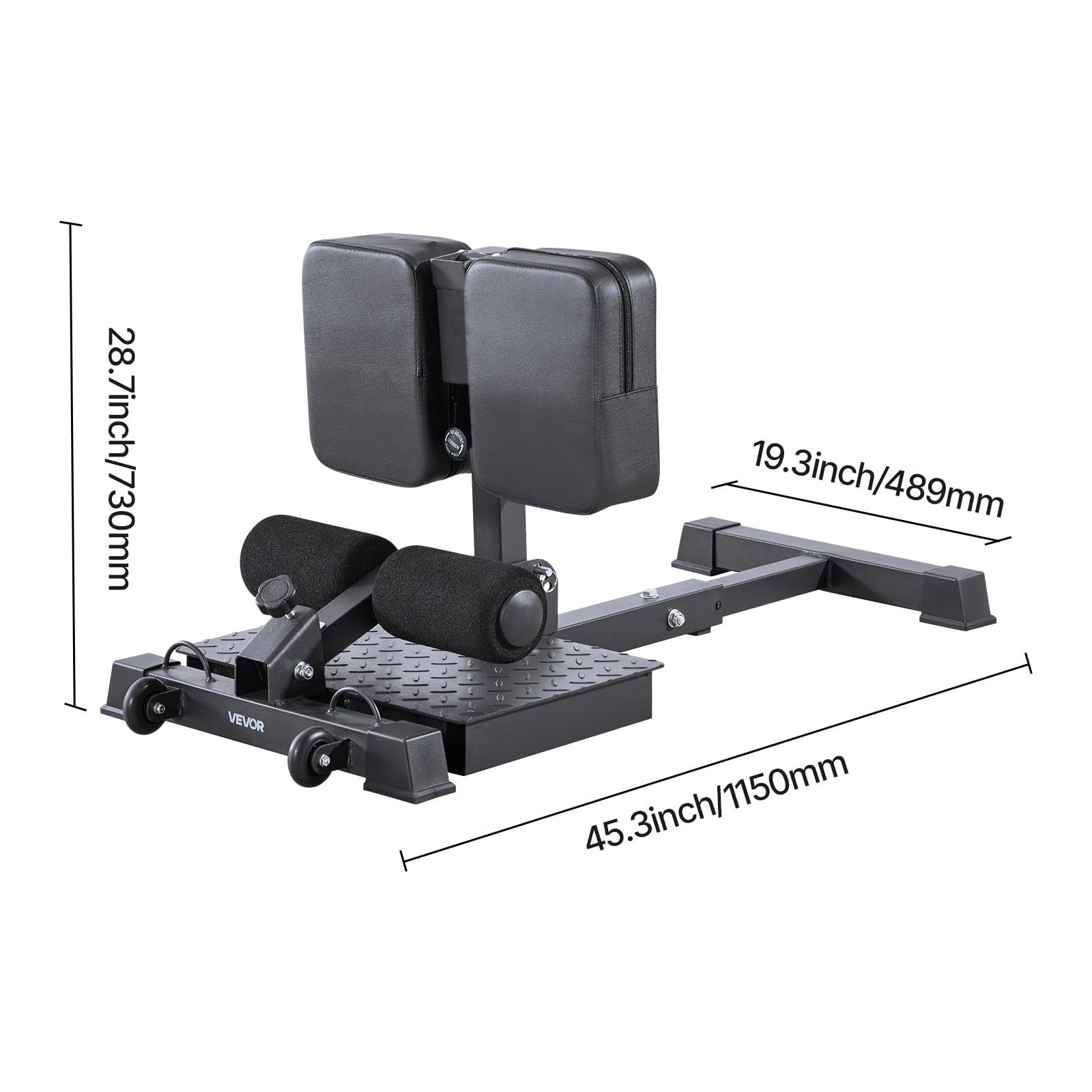VEVOR Sissy Squat Machine, Multi-Function Deep Sissy Squat Bench for Leg Muscle Training, Easy Setup & Foldable Core Waistline & Glute Workout Equipment, Leg Exercise Machine for Home Gym, Black