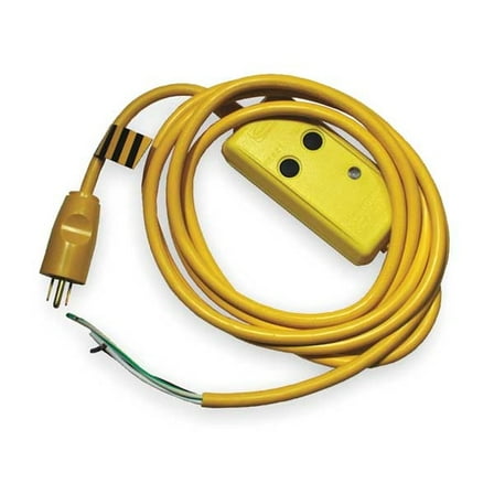 Hubbell Wiring Device-Kellems Line Cord GFCI,15 ft.,Ylw,15A,5-15P,120V GFPSTOEMA