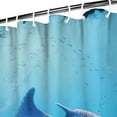 thumbnail image 4 of Nautical Predator Shower Curtain Liner - Shark Marine Life Theme, Waterproof Reusable Bathroom Fabric for Modern Coastal Decor,72x84in, 4 of 5
