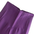 thumbnail image 4 of WTXUE Women's Pants, Slacks Women's Solid Color High Waisted Straight Leg Pants Suitable for Daily Commuting Wear Casual Lohas Time, Pantalones De Mujer, Purple, 4 of 7