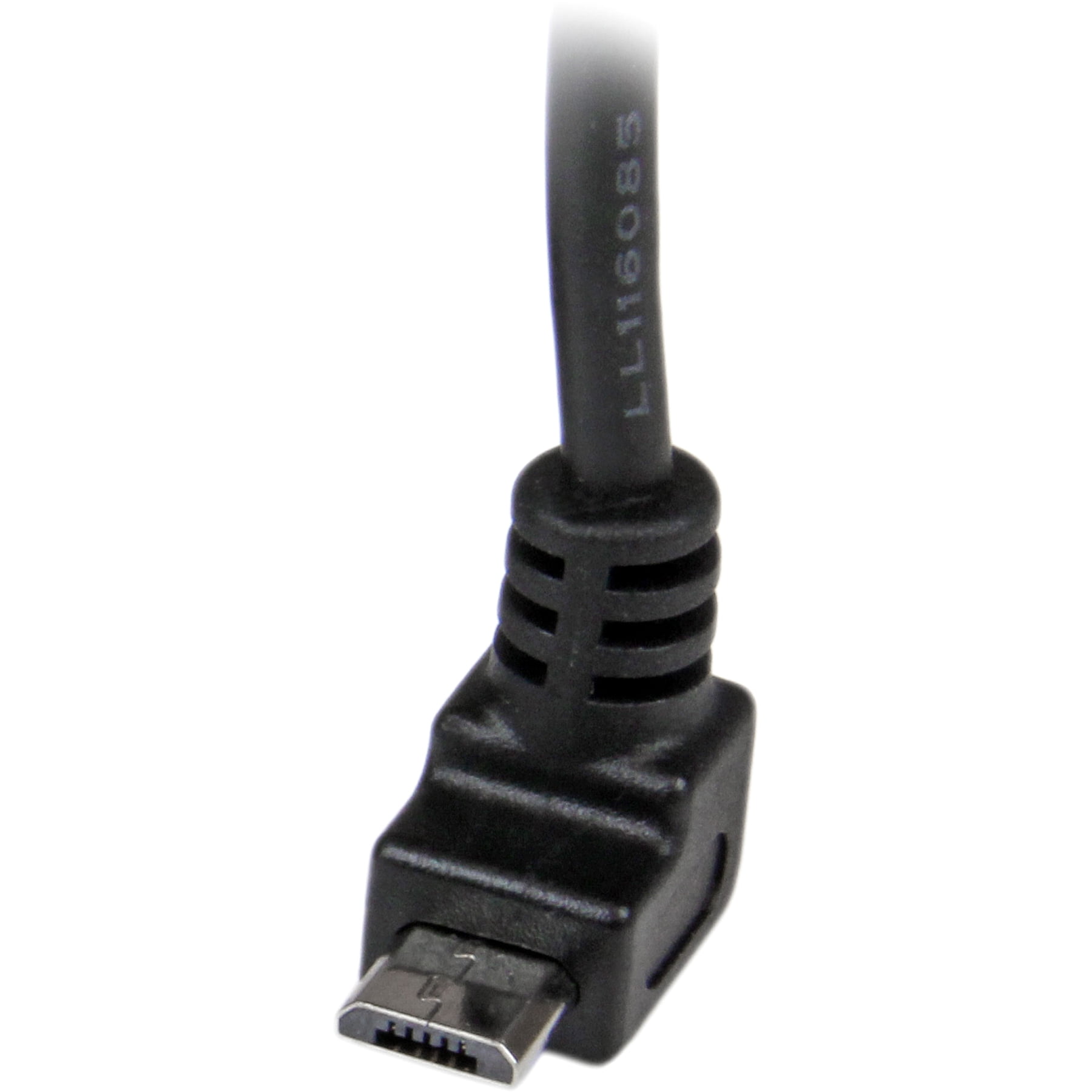 StarTech.com USBAUB50CMU 0.5m Micro USB Cable A to Up Angle Micro B , Black