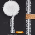 thumbnail image 2 of 10Yds Elastic Stretch Lace Trim 1 Inch White Double Ruffle Pleated Satin Organza Gathered Mesh Chiffon Lace Edge Fringe Trimmings Ribbon Appliques Patches for Dress Wedding Collars Decor, 2 of 9