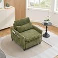 thumbnail image 3 of Corduroy Pull Out Sleeper Sofa Bed,Comfortable Chair With Side Pockets Pillow,3-in-1 Lazy Sofa Chaise Lounge Chair Indoor Convertible Sleeper Chair for Bedroom Living Room Apartment Office,Green, 3 of 8