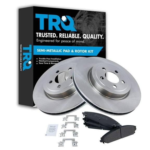 TRQ Front Brake Pad & Rotor Kit Brake Pads Brake Rotor Semi-Metallic Fits Select 2005-2019 Chrysler 300 2009-2019 Dodge Challenger 2006-2019 Charger 2005-2008 Magnum