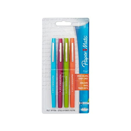 - Paper Mate Flair Felt Tip Pen Medium Point Fashion Colors 4 Count