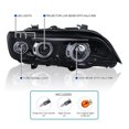 thumbnail image 3 of Spec-D Tuning Glossy Black Smoke LED Dual Halo Projector Headlights Compatible with 2001-2003 BMW E53 X5 All, Left + Right Pair Headlamps Assembly, 3 of 7