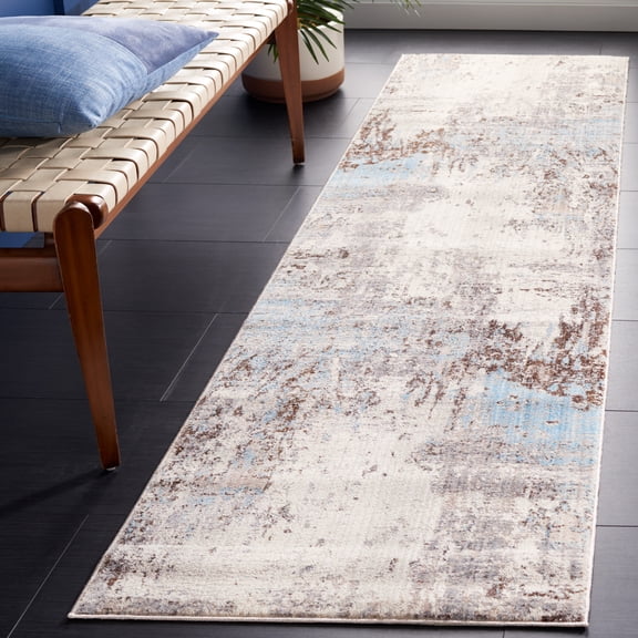 Safavieh Vintage Persian Jodene Abstract Polyester Runner Rug, Gray/Blue, 2'2" x 8'