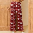 thumbnail image 2 of ZyeKqe Christmas Day Plus Size Pajamas Pants for Women High Waisted Lounge Pants Straight Wide Leg Sleep Bottoms, 2 of 7
