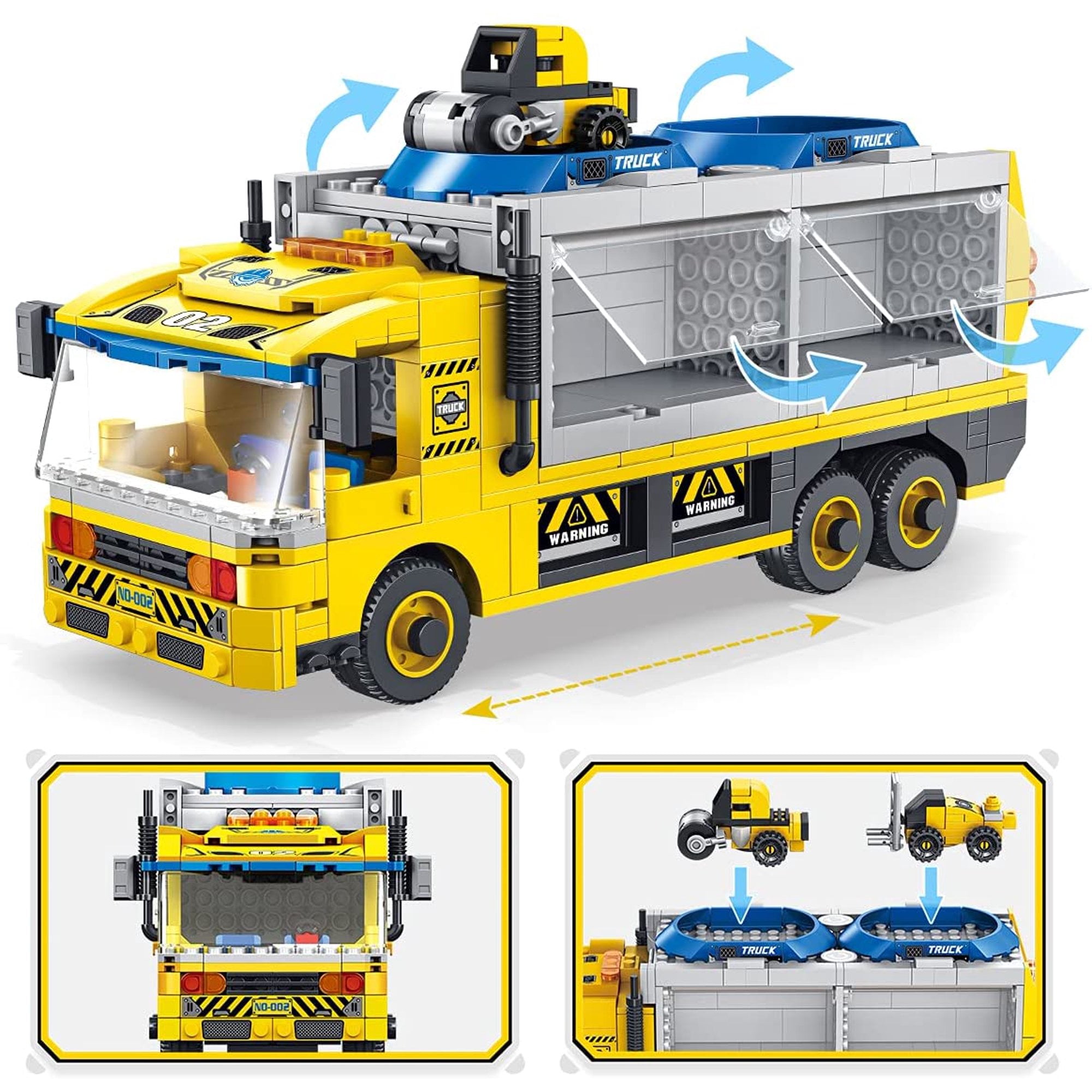 Robot Building Toys Set 6-in-1 649 Pieces Engineering Vehicles