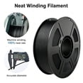 thumbnail image 3 of ouhos Silk PLA Filament 1.75 mm for 3D Printer, Metal-Like Shiny Consumables, Dimensional Accuracy +/- 0.02 mm, 1 KG, Metallic Black Silk Filament, 3 of 7
