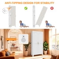 thumbnail image 4 of avobird 61'' 2 Shapely Doors Cabinet, Metal Storage Cabinet with Doors and Adjustable Shelves, for Bedroom, Living Room, Kitchen, White, 4 of 6