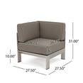thumbnail image 5 of GDF Studio Crested Bay Outdoor Aluminum 11 Seater Sectional Sofa Set with Ottoman, Silver and Khaki, 5 of 13