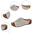 thumbnail image 6 of Modisza Orthopedic Wedge Sandals for Women Flower Cutout Wide Width Slip on Wedges Slides Ladies Casual Summer Slippers size 6 White, 6 of 7