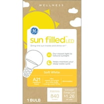 GE Sun Filled LED Light Bulbs, 60 Watt, Soft White, A21 Bulbs, Medium Base