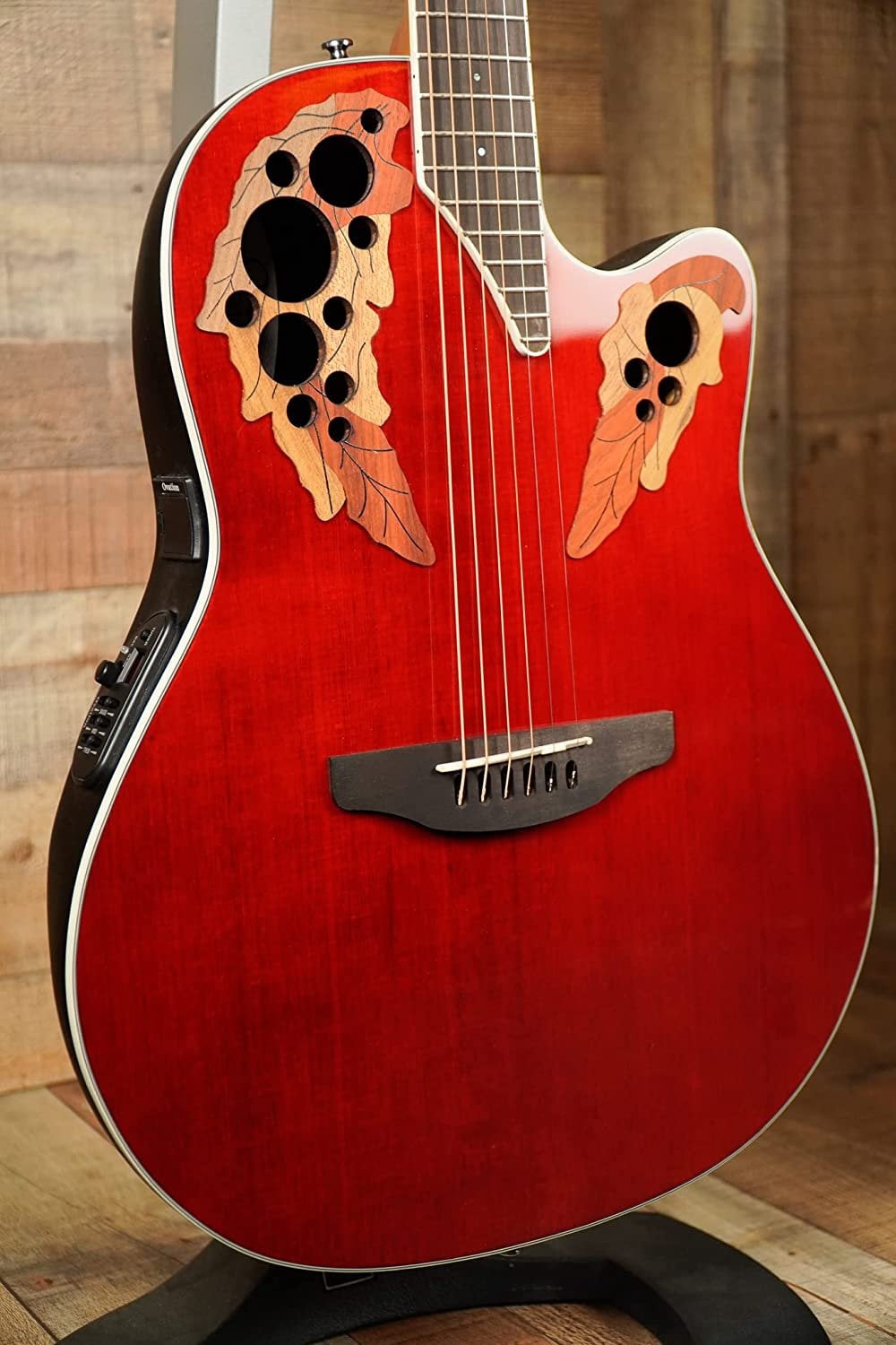 Ovation CE48 Celebrity Elite Acoustic-Electric Guitar (Ruby Red)