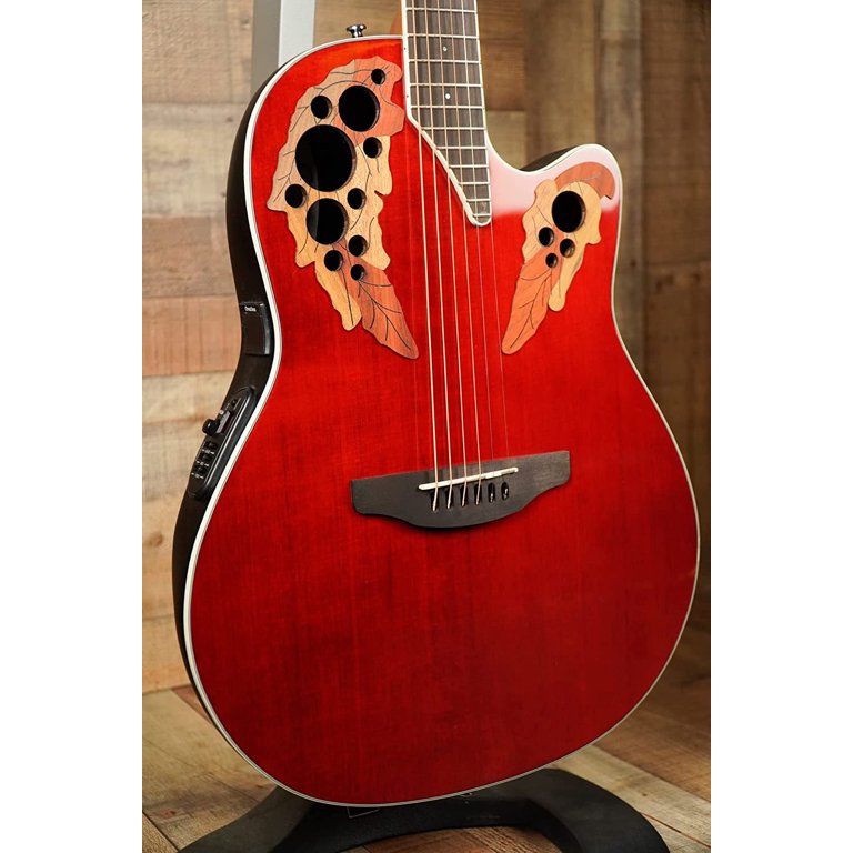 Ovation CE48 Celebrity Elite Acoustic-Electric Guitar (Ruby Red)