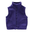 thumbnail image 2 of Busydd Boys Girls Winter Vest 3-12 Years Solid Color Sleeveless Zipper Boys Winter Jacket Unisex Comfortable Warm Fuzzy Kids Winter Coats, 2 of 3