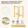 thumbnail image 3 of Dining Table Set, 23.6” Square Pub Bistro Dining Set Small Kitchen Table Set Bar Table with Backrest Stools, 3-Piece Breakfast Table Set with Metal Frame for Dining Room w/ 2 Chairs, 3 of 5