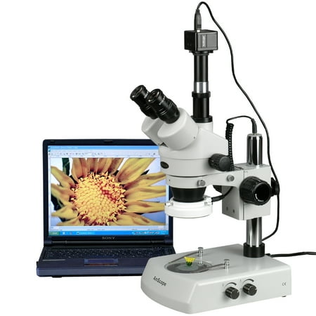 AmScope 3.5X-90X LED Trinocular Zoom Stereo Microscope + 5MP Digital Camera New price history on PriceWatchPro