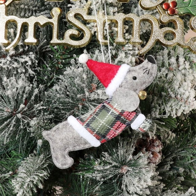 Adornos navideños, colgantes para árbol de Navidad, adornos para perros salchicha, colgantes pequeños, suministros navideños al por mayor